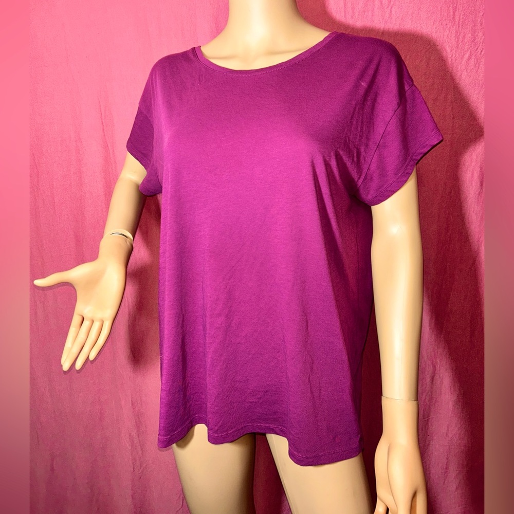 Purple tee with a cut out back